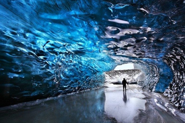 Ледяная пещера Skaftafell в Исландии