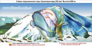 Схема трасс горы Кукисвумчорр (25-й км)